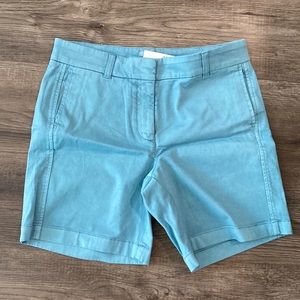 J Crew Womens Chino Shorts Navy Blue Bermuda Flat Front 7 in inseam sz 4